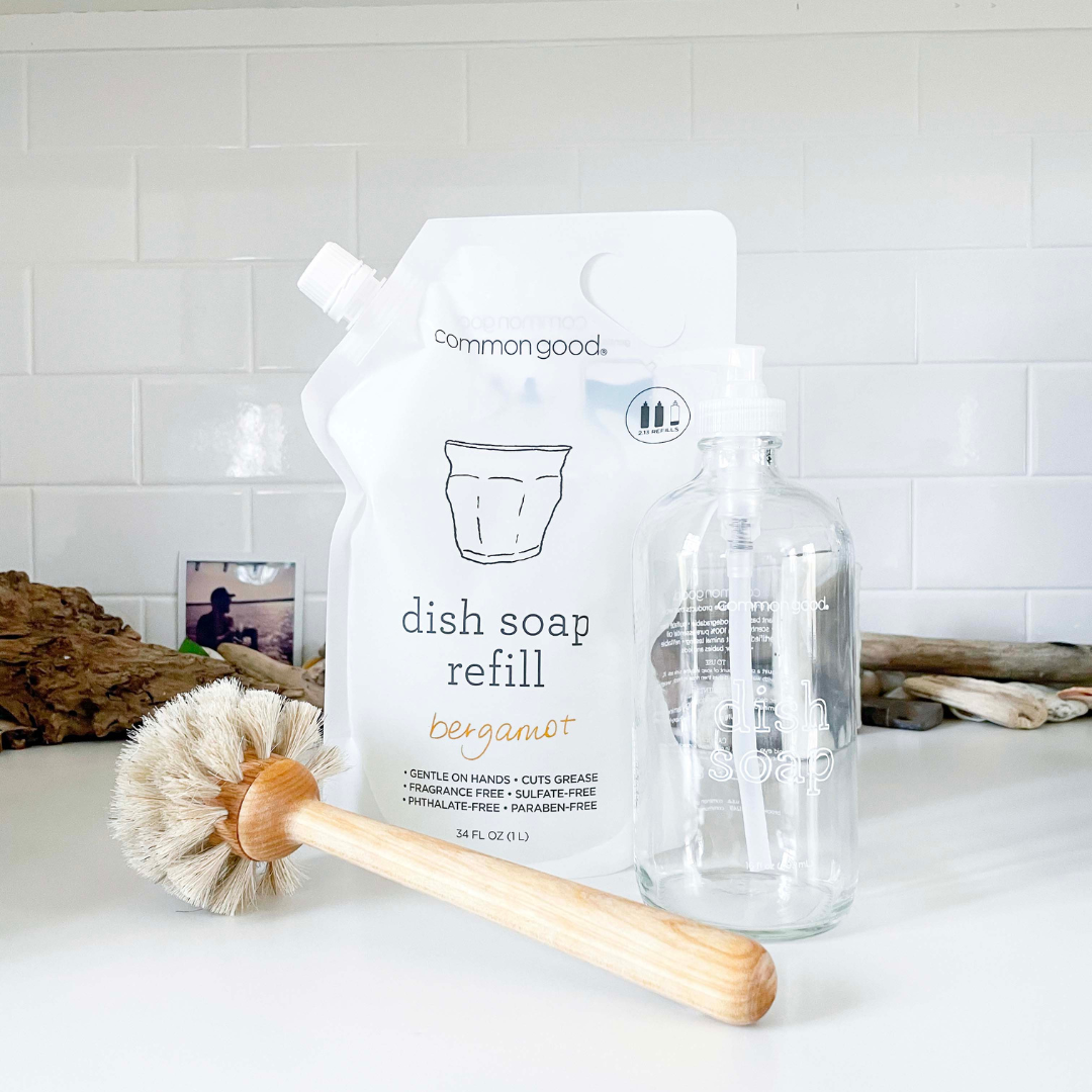 Dish Soap Refill Pouch and Glass Bottle Set - Common Good