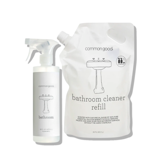 Bathroom Cleaner Refill Pouch and Plastic Bottle