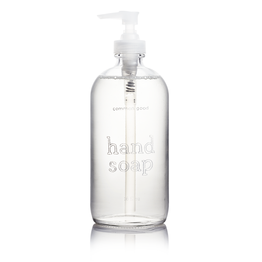 Hand Soap Glass Bottle, Filled