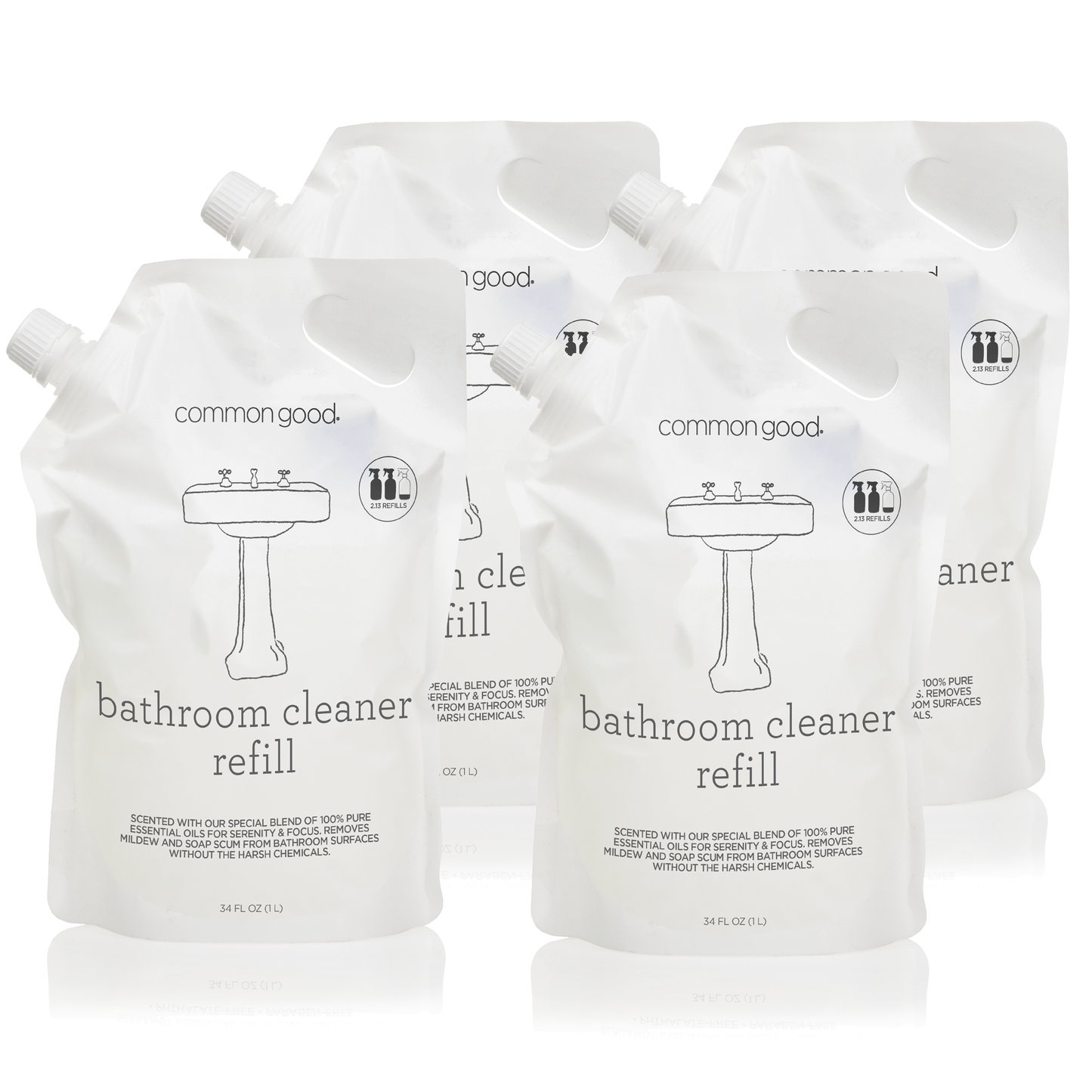 Bathroom Cleaner Refill Pouch, 34 Fl Oz