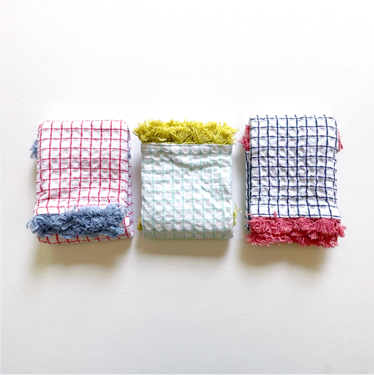 100% Cotton Waffle Fringe Kitchen Dishcloth