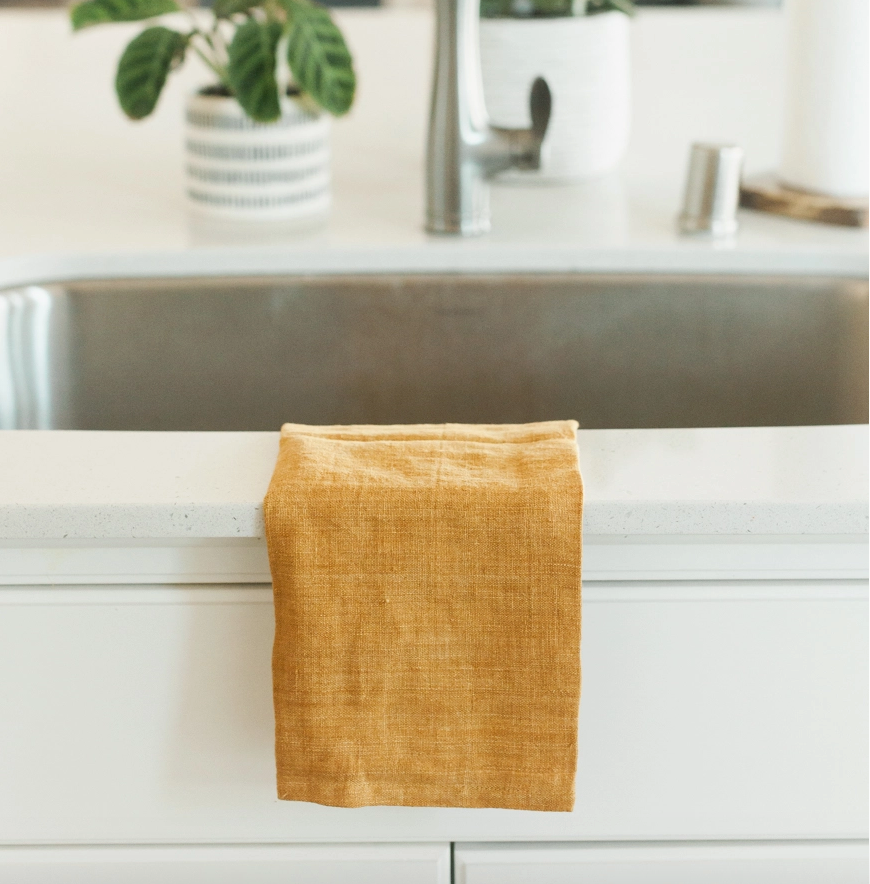 Stone Washed Linen Tea Towel