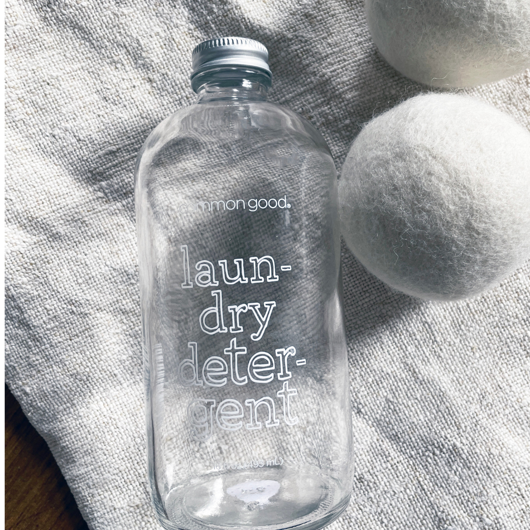 Laundry Detergent Empty Glass Bottle, 16oz