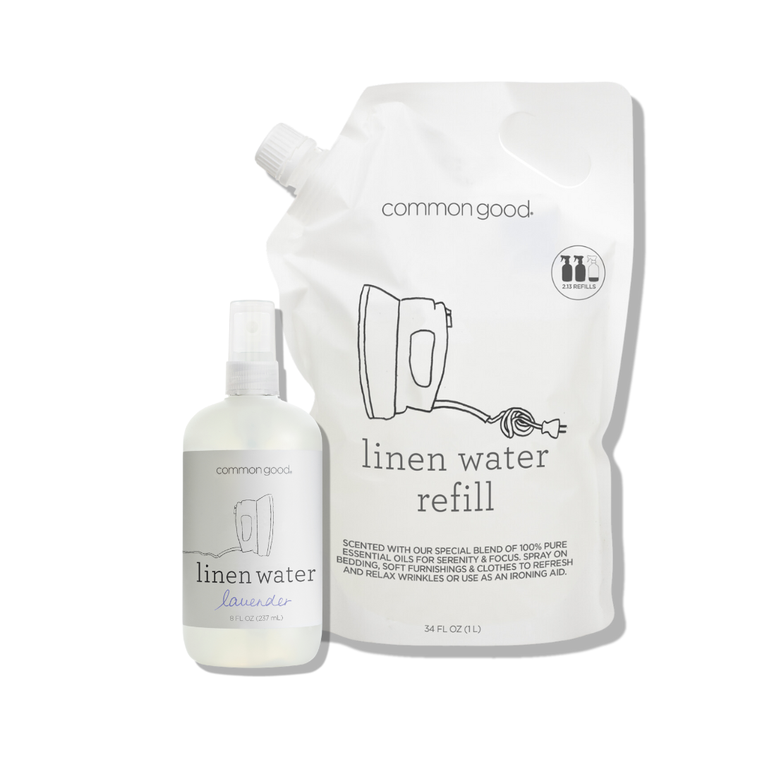 Linen Water Bottle & Pouch Set