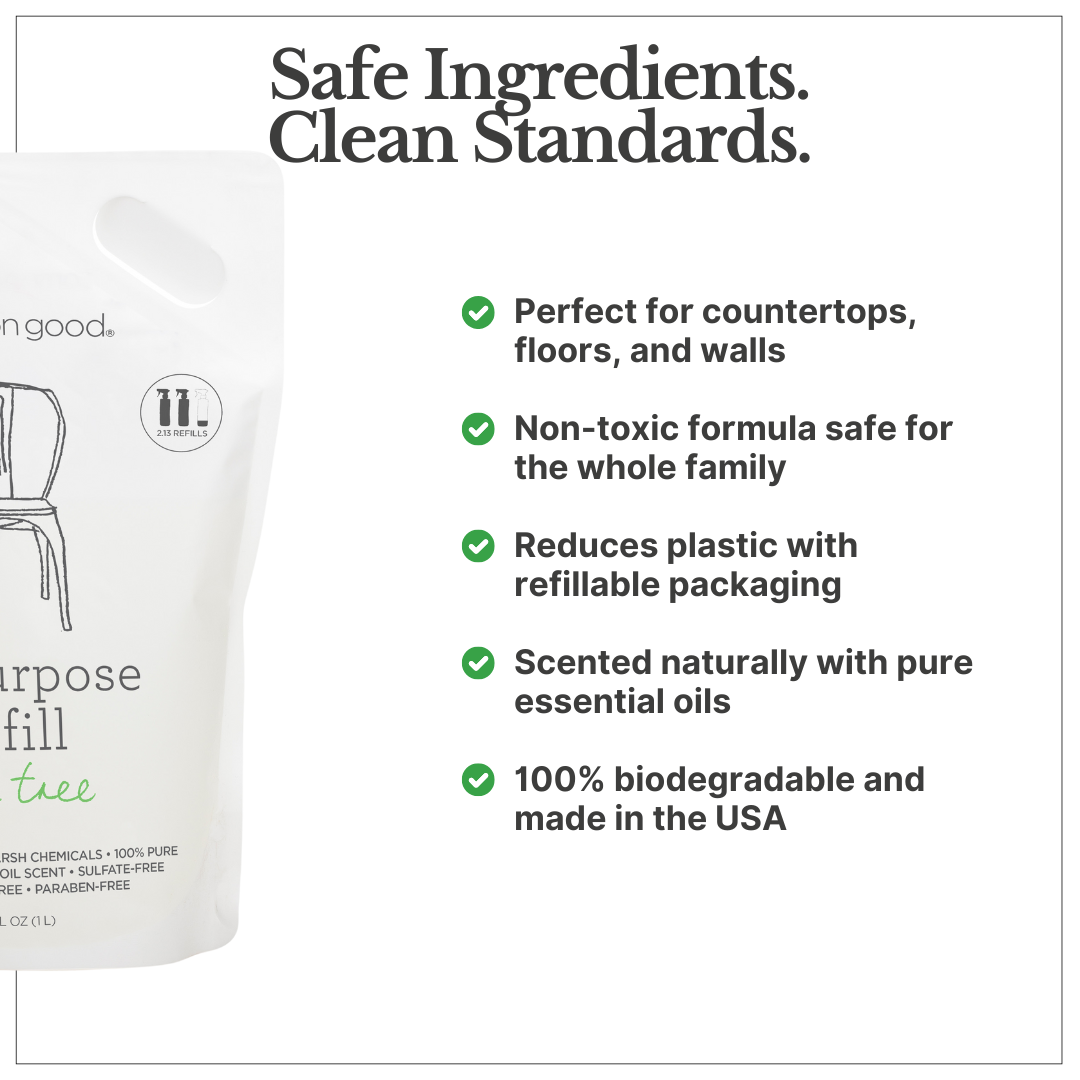 All Purpose Cleaner Refill Pouch and Glass Bottle Set