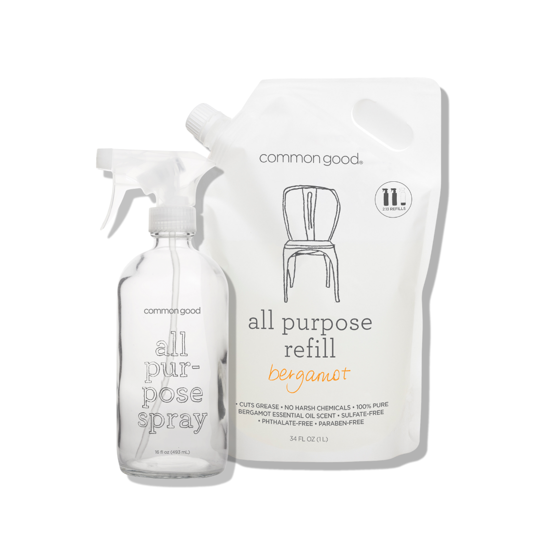 All Purpose Cleaner Refill Pouch and Glass Bottle Set