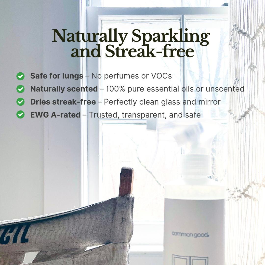 Glass Cleaner Refill Pouch and Plastic Bottle Set