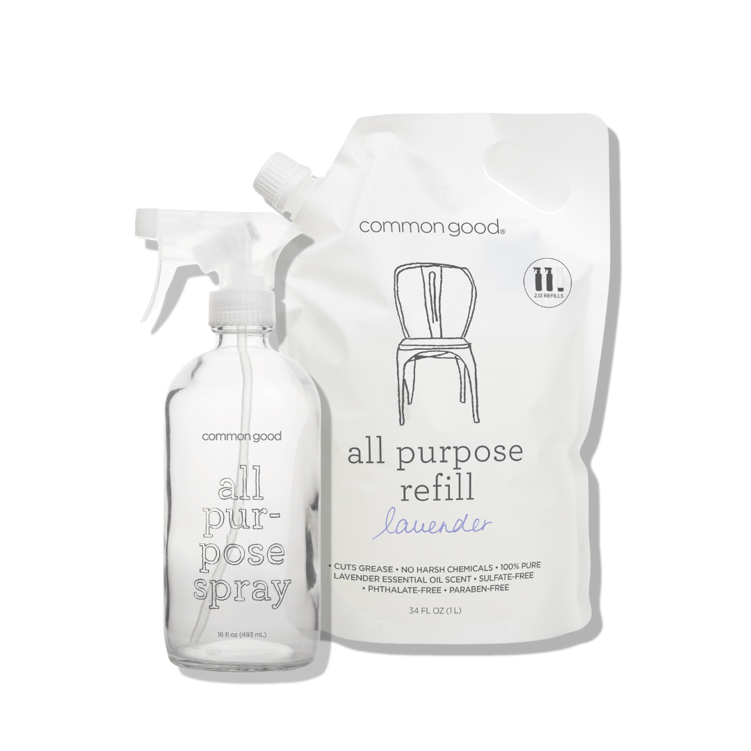 All Purpose Cleaner Refill Pouch and Glass Bottle Set