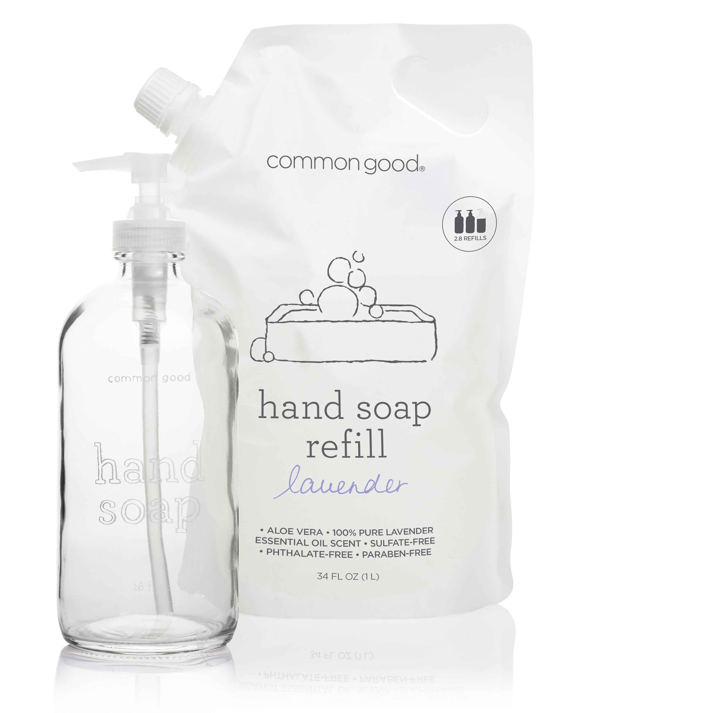Common Good - Plant-Based Sulfate-Free Unscented Hand Soap Refill Pouch, 34 fl oz