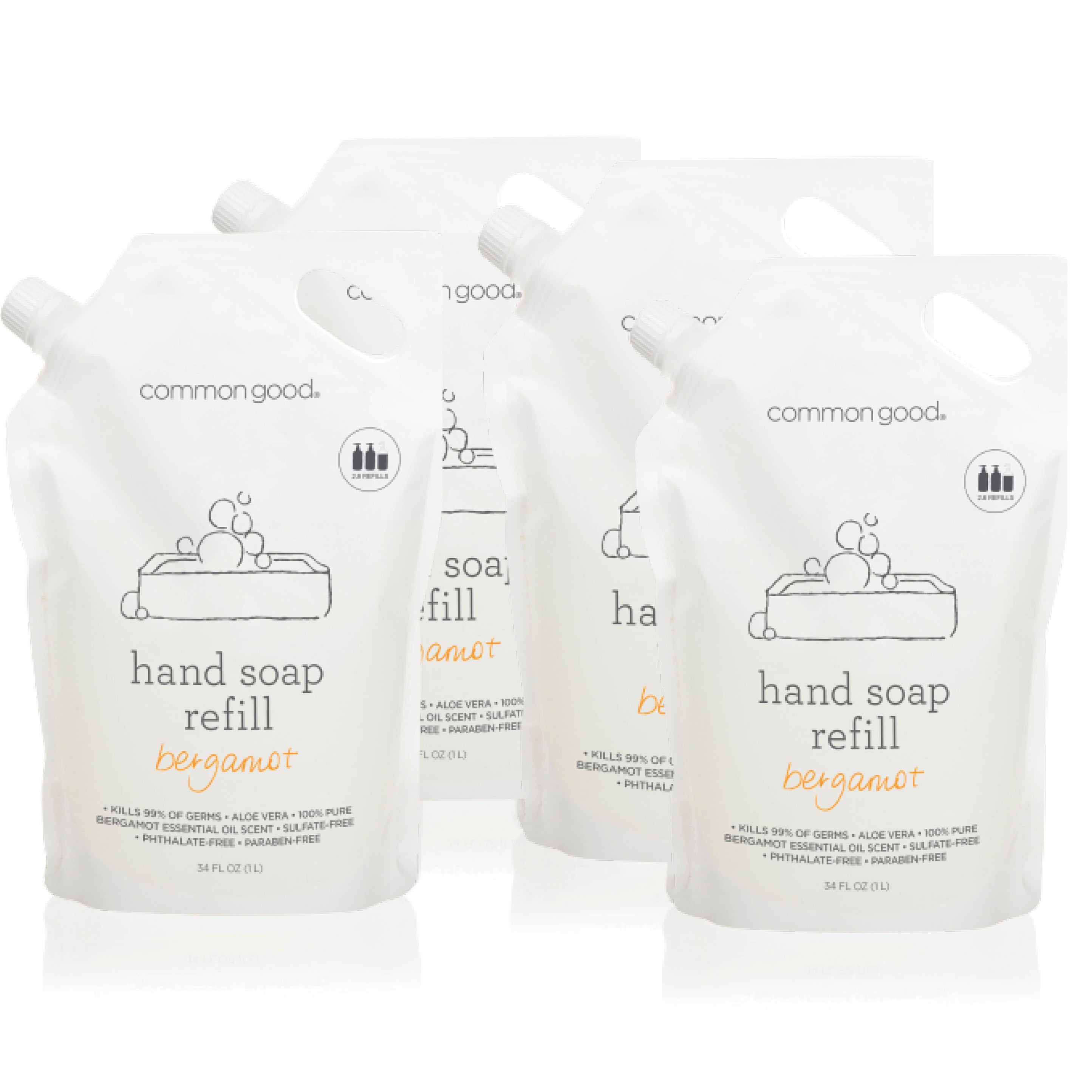 PlantBased SulfateFree Hand Soap Refill Pouch, 34 Fl Oz Common Good